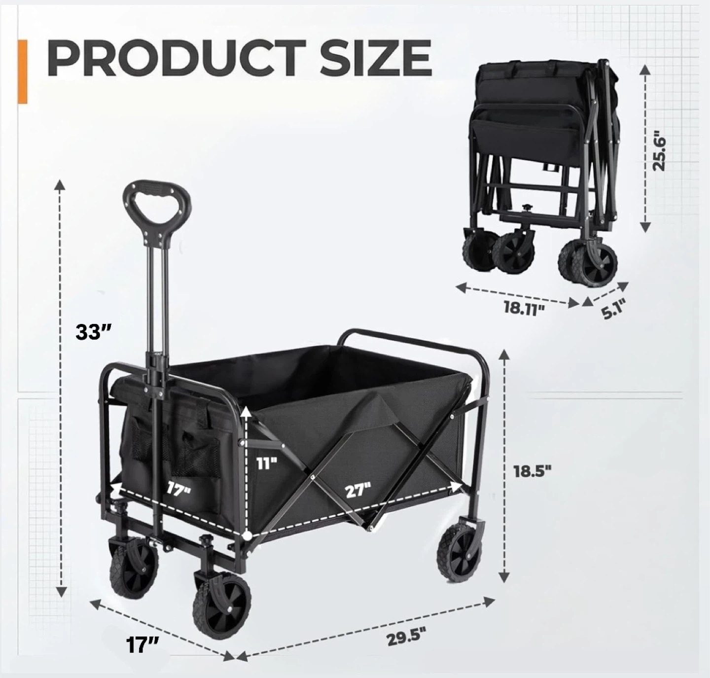 Collapsible Outdoor Utility Wagon Cart - photo 2