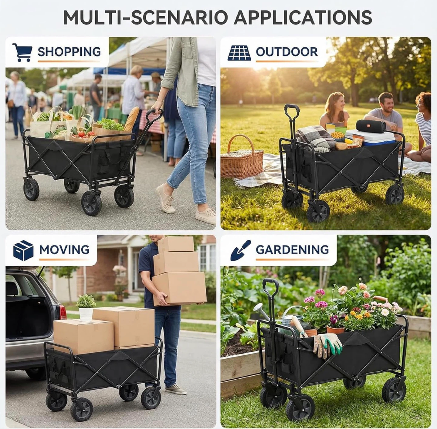 Collapsible Outdoor Utility Wagon Cart - photo 4
