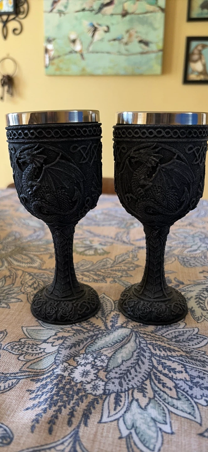 Pair of Dragon Goblets