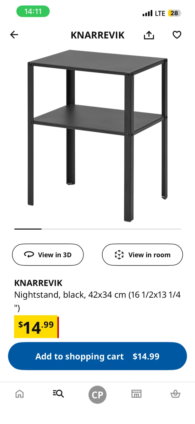 IKEA Knarrevic black nightstand - photo 2