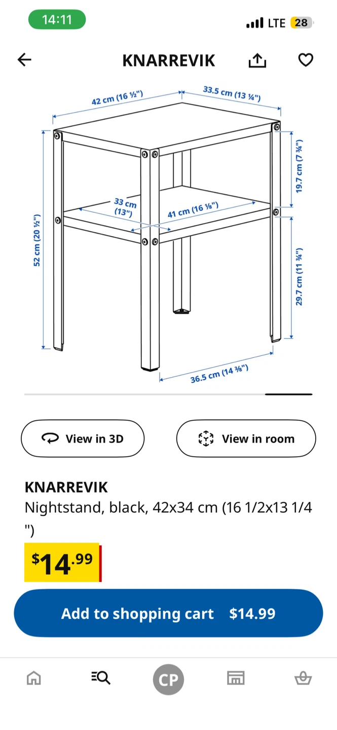 IKEA Knarrevic black nightstand - photo 4