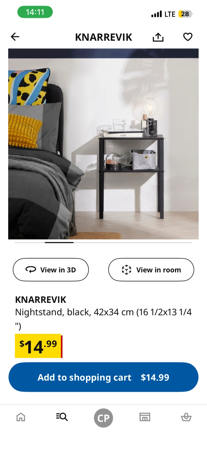 IKEA Knarrevic black nightstand - photo 3