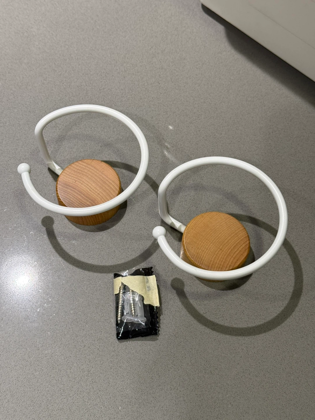 🥕Umbra Loft White/Wood Wall Hooks (Set of 2) - photo 2