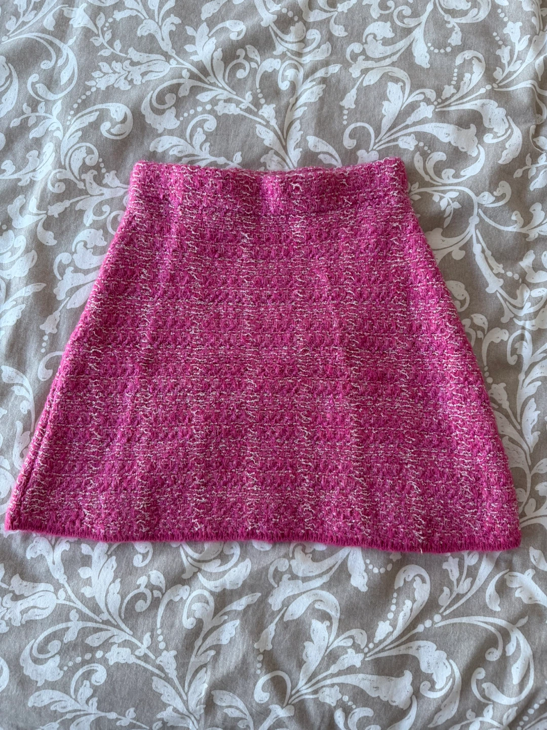 Zara Pink Tweed Mini Skirt - Size S