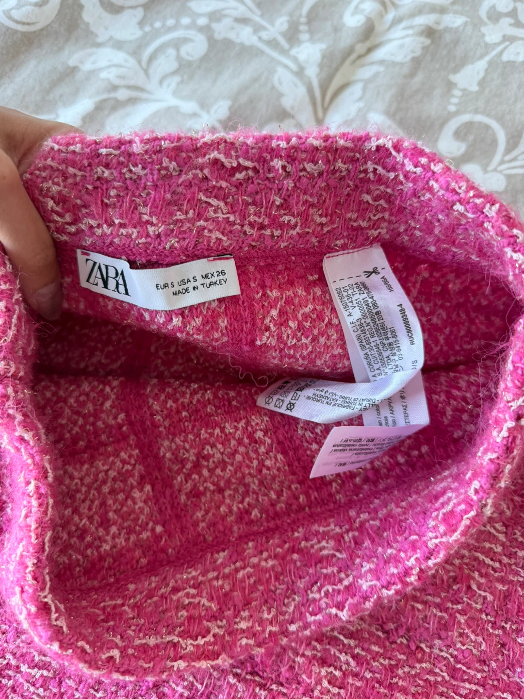 Zara Pink Tweed Mini Skirt - Size S - photo 2