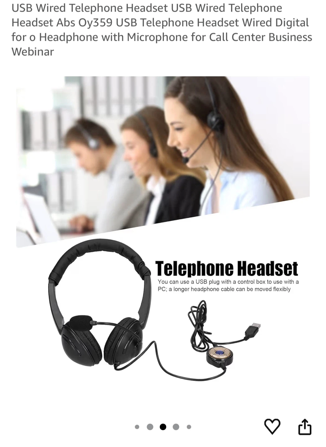 USB Wired Telephone Headset - New! - photo 2