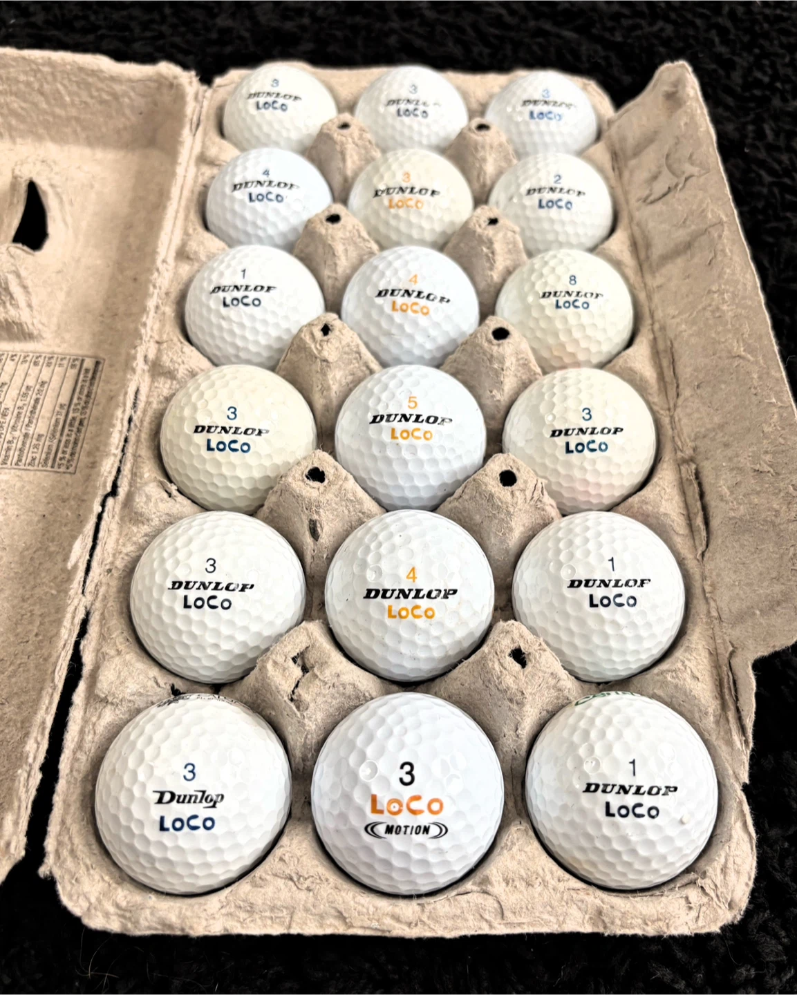 18 Dunlop LoCo Golf Balls