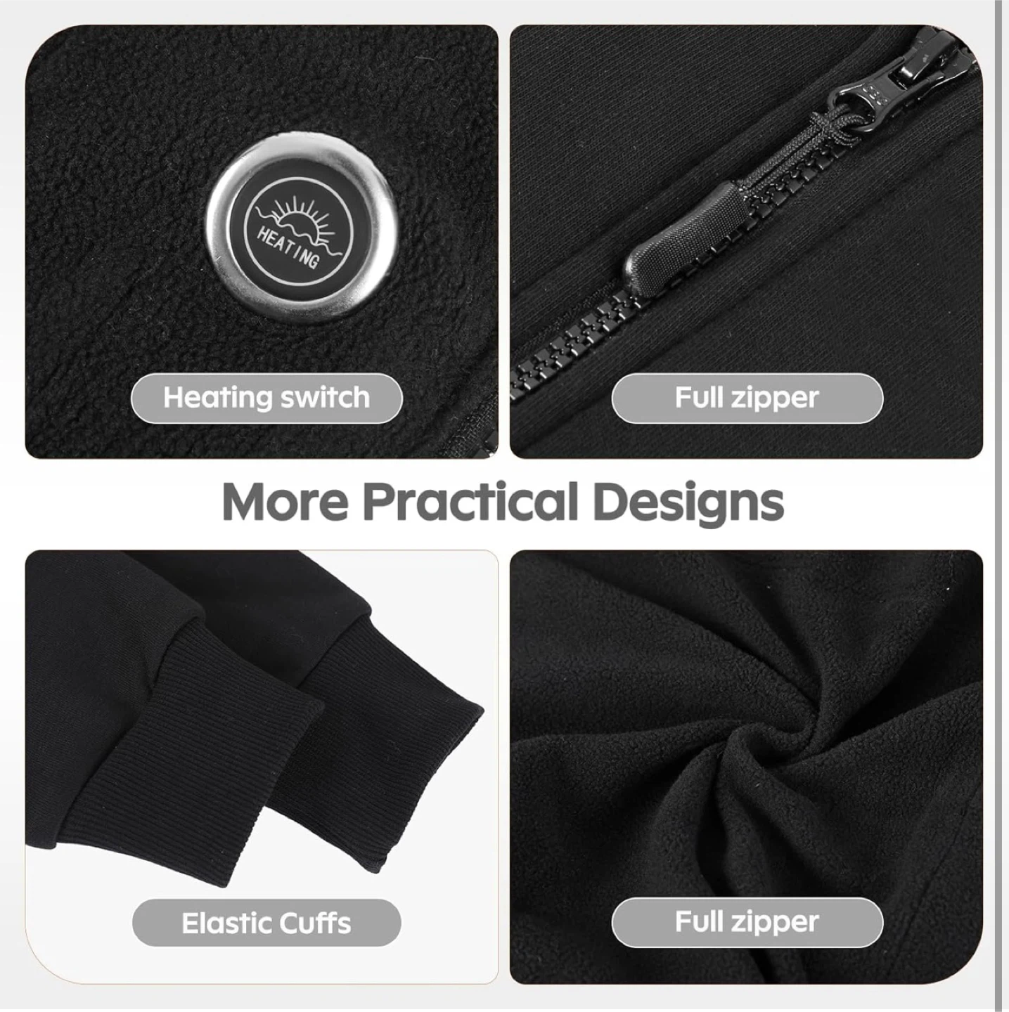 Heated Hoodie for Men and Women with 3.7V Battery Pack - photo 4