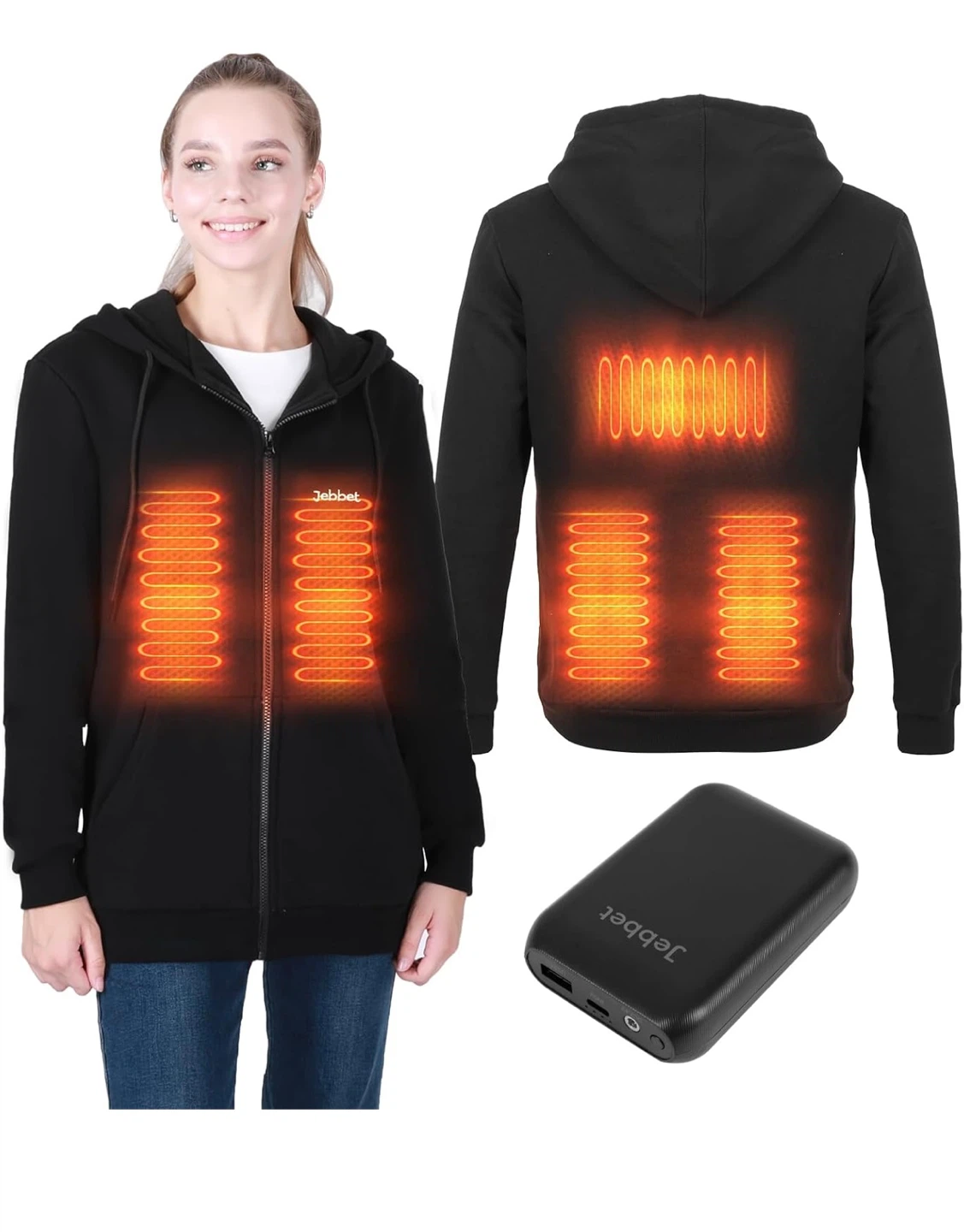 Heated Hoodie for Men and Women with 3.7V Battery Pack