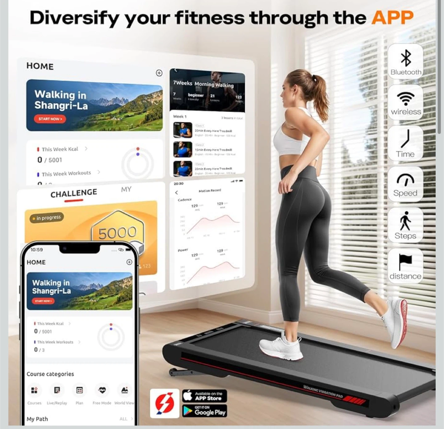 4 in 1 Walking Vibration Pad Treadmill, Walking Treadmill Pad - photo 2
