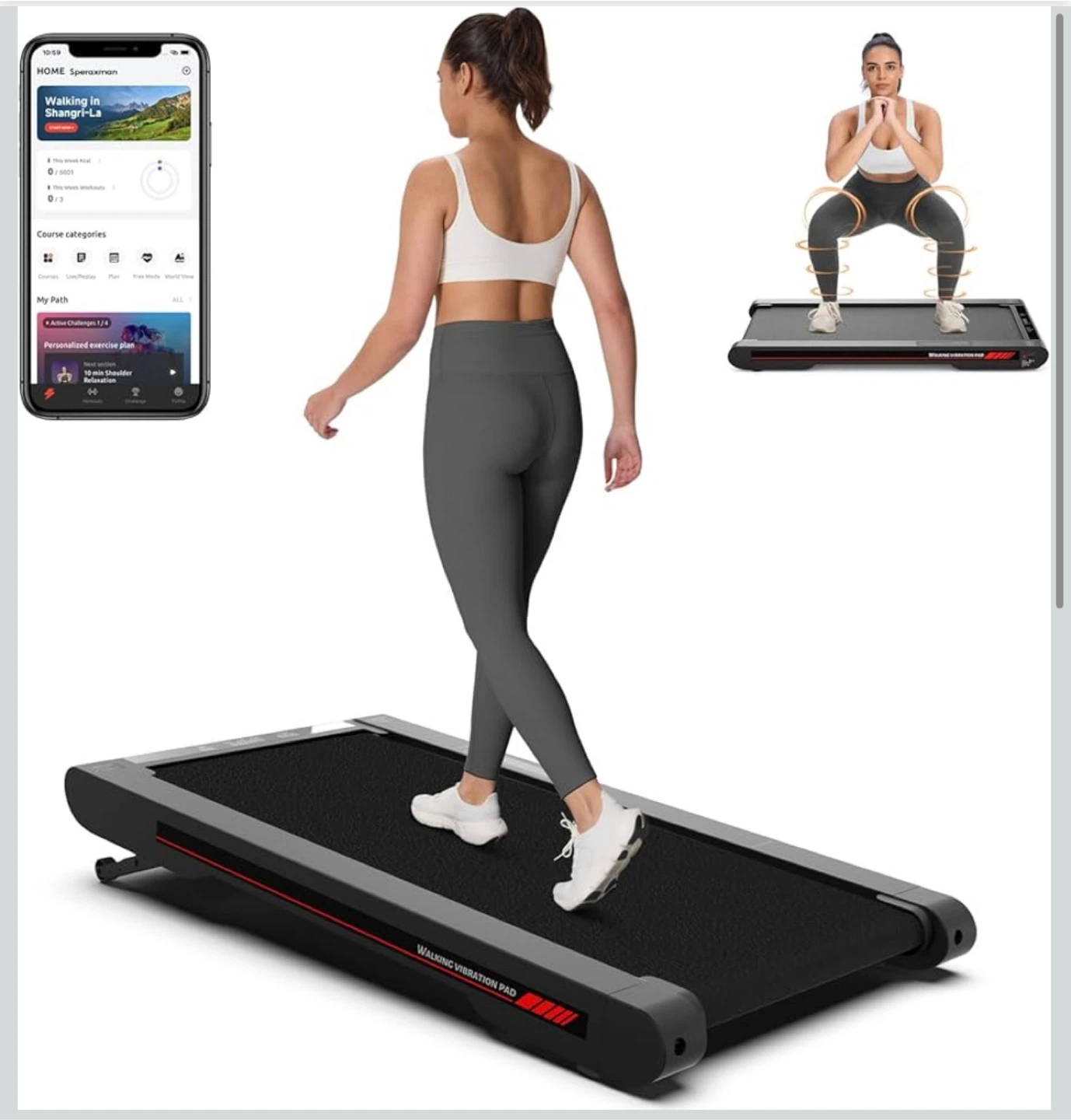4 in 1 Walking Vibration Pad Treadmill, Walking Treadmill Pad
