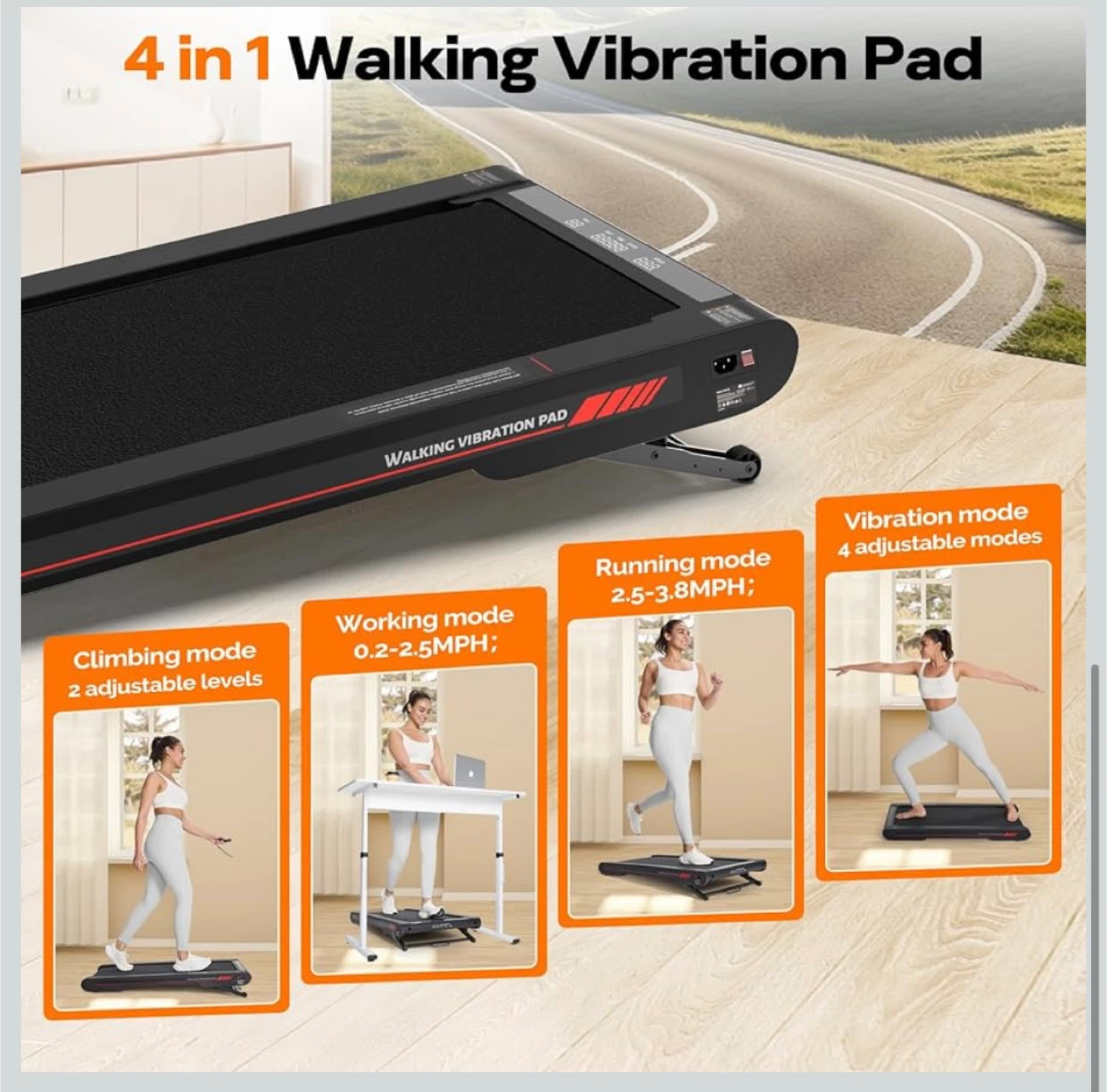 4 in 1 Walking Vibration Pad Treadmill, Walking Treadmill Pad - photo 5