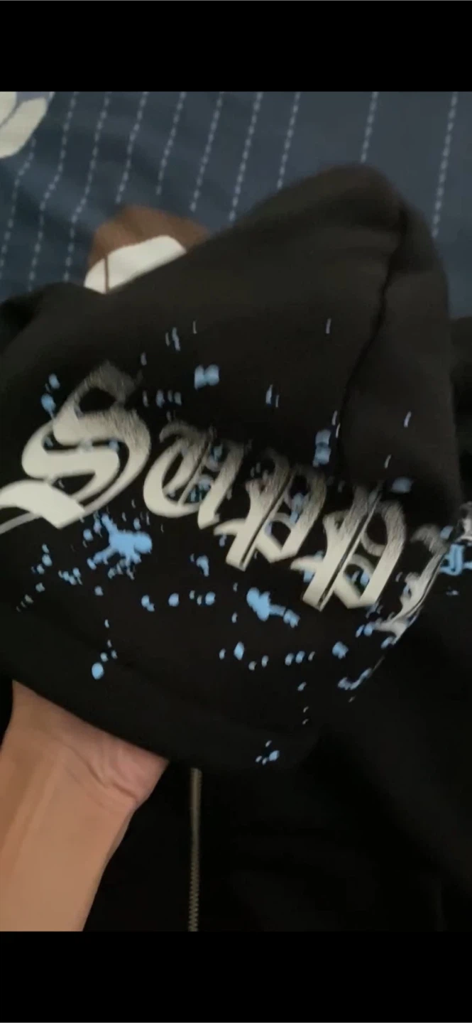 Solid XCLII supply and demand Black Zip-Up Hoodie