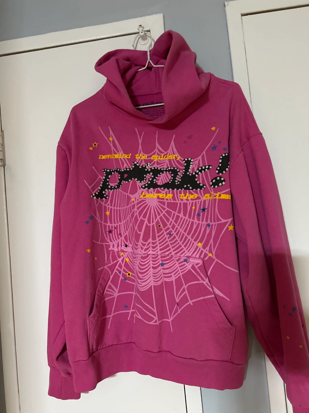 New Sp5der Pink Spider Worldwide Hoodie - Medium - photo 3