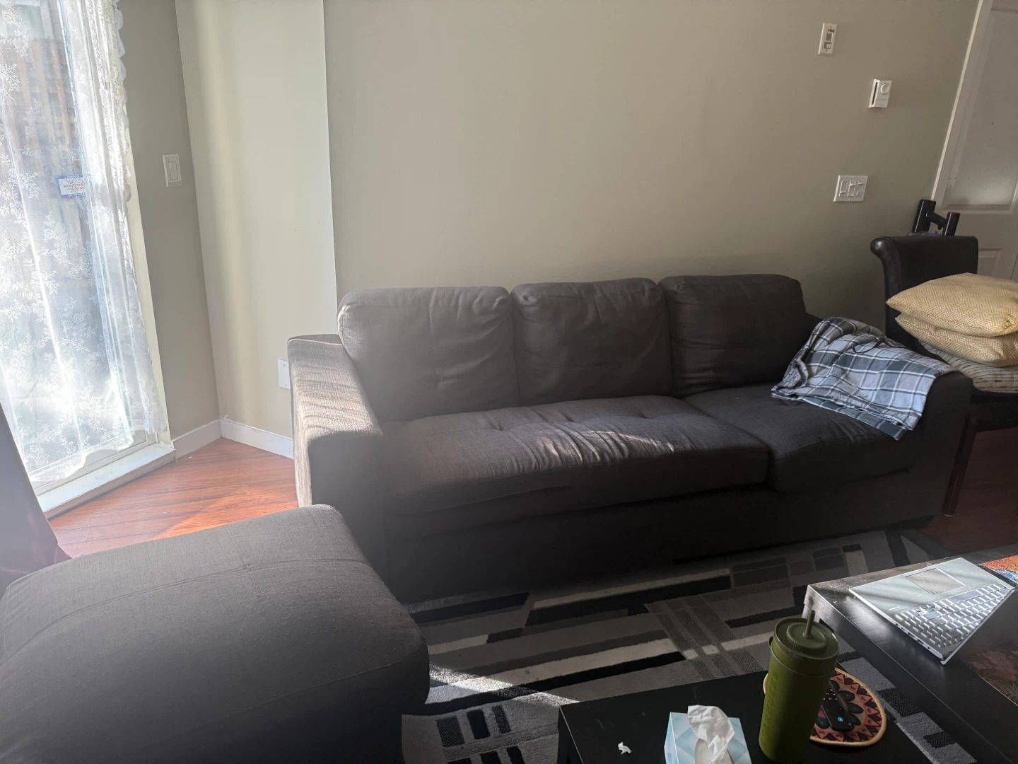 Brown Sofa with Ottoman - photo 3