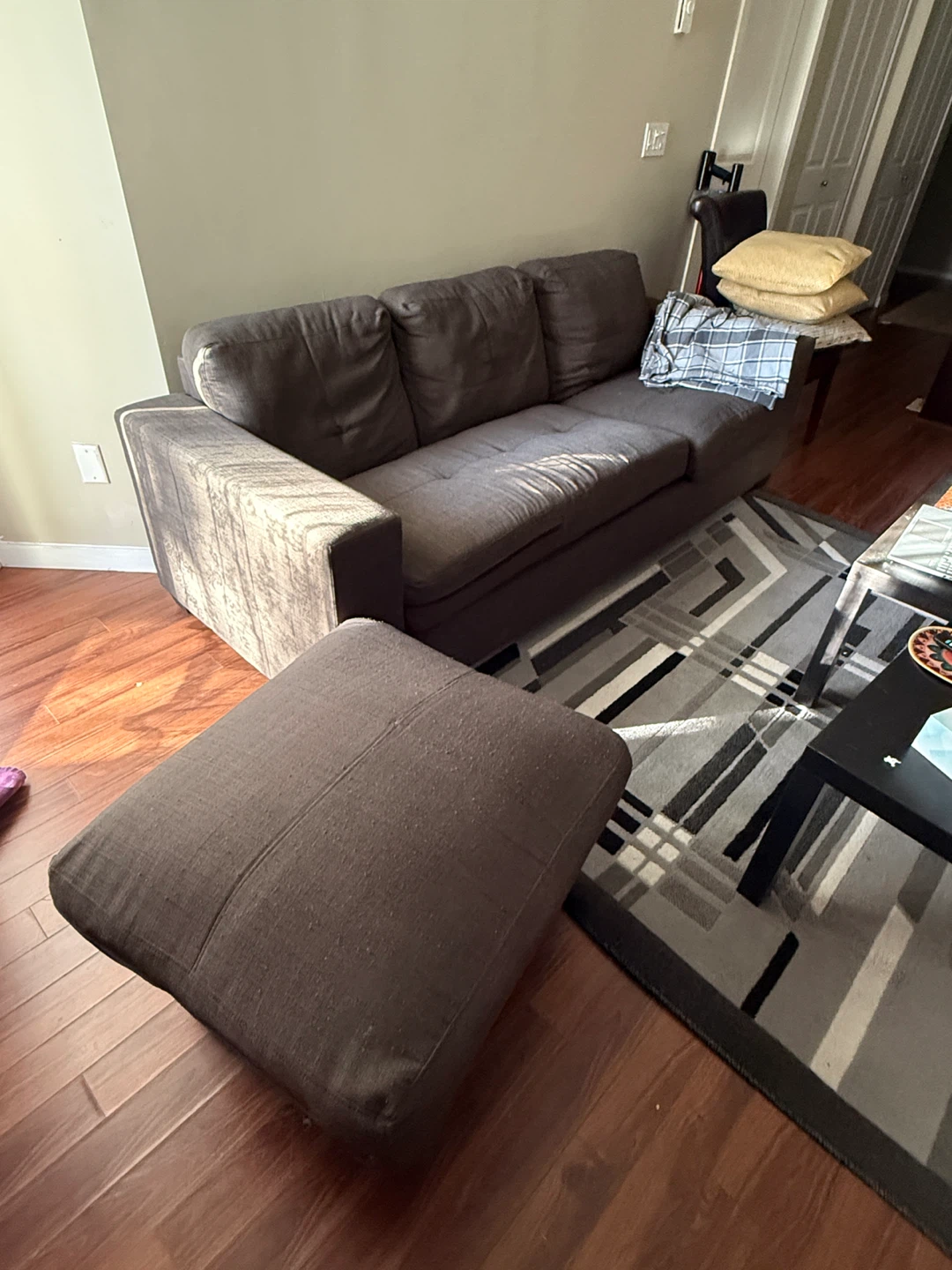 Brown Sofa with Ottoman - photo 2