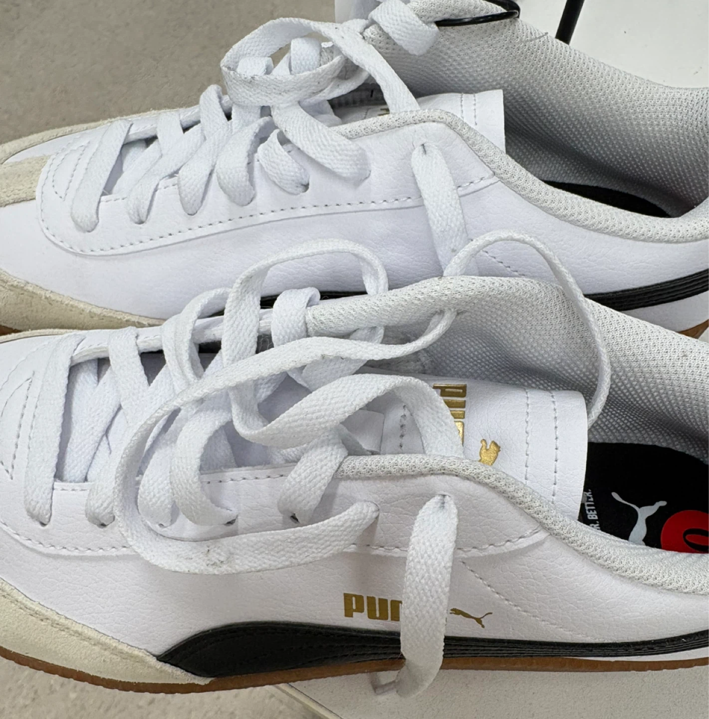 New Puma Men’s White Leather Sneakers