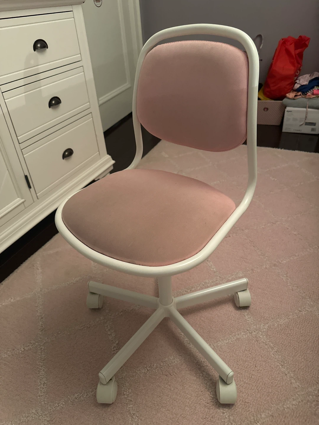 Pink & White Desk Chair