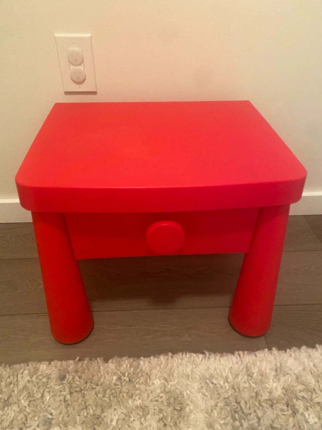 Red Children's Table with Drawer
