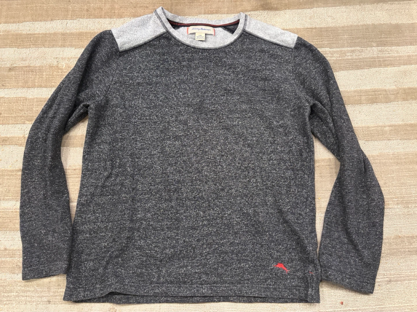 Tommy Bahama Sweater Men's Large Gray Pullover Casual Adults