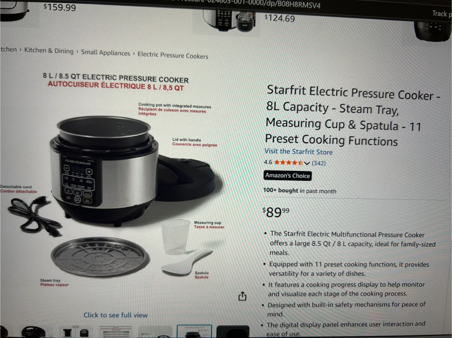 Starfrit Electric Pressure Cooker - 8L Capacity - photo 2