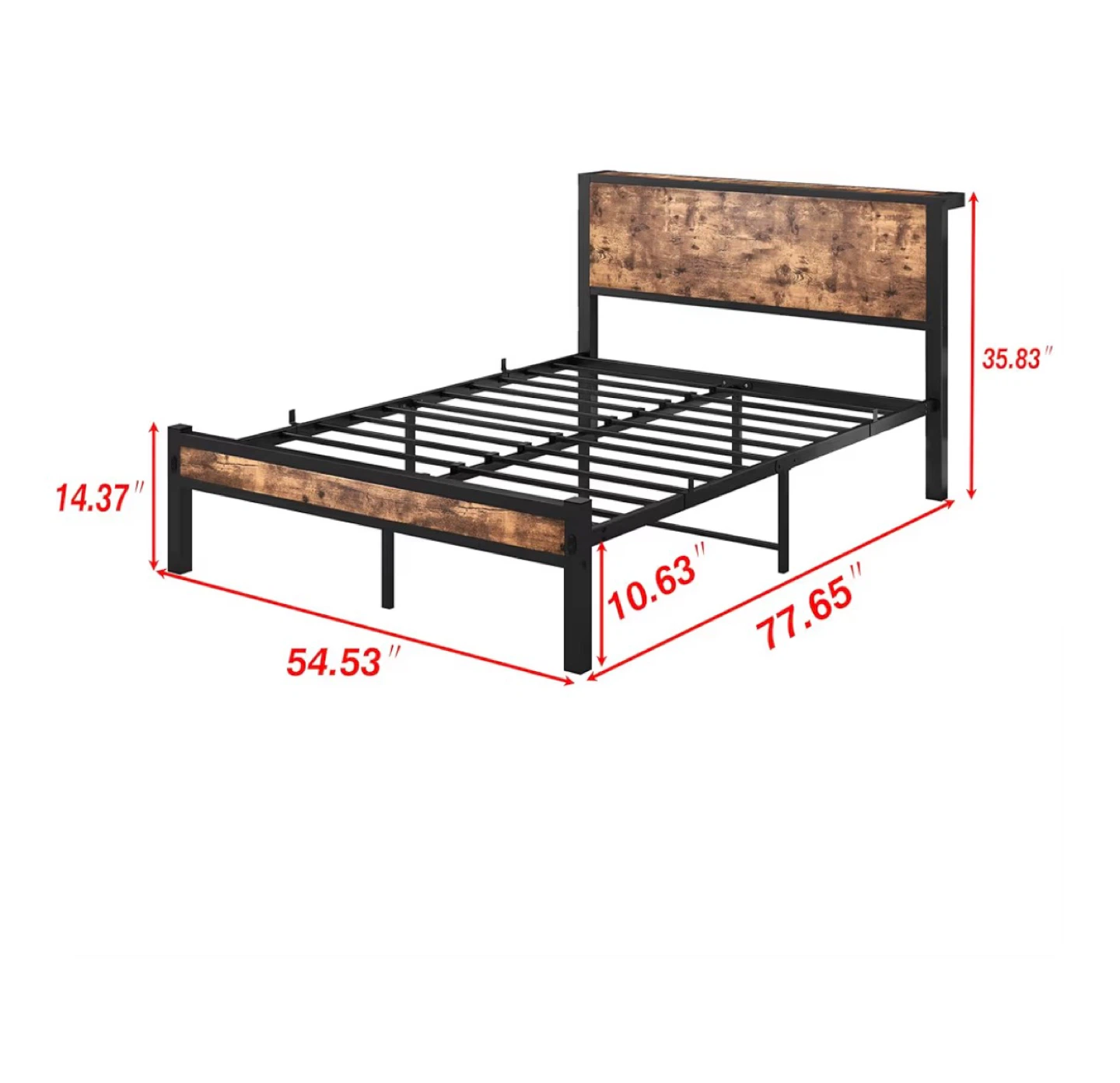 Double/full Bed Frame with Headboard - photo 3