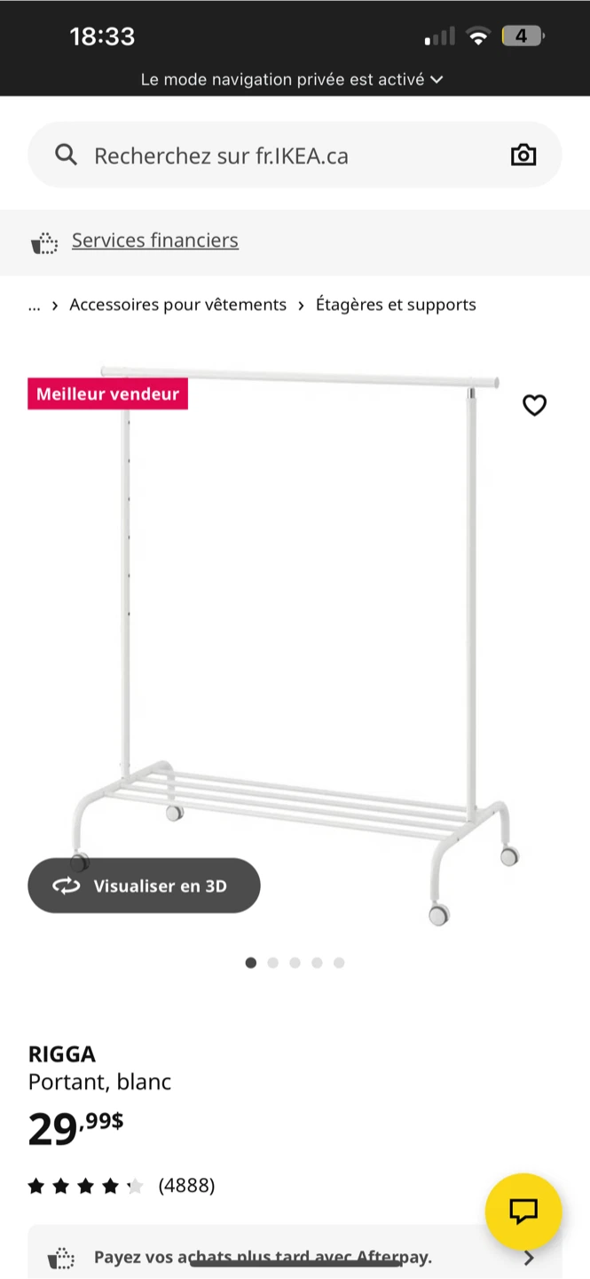 IKEA Rigga Clothes Rack - White - photo 2
