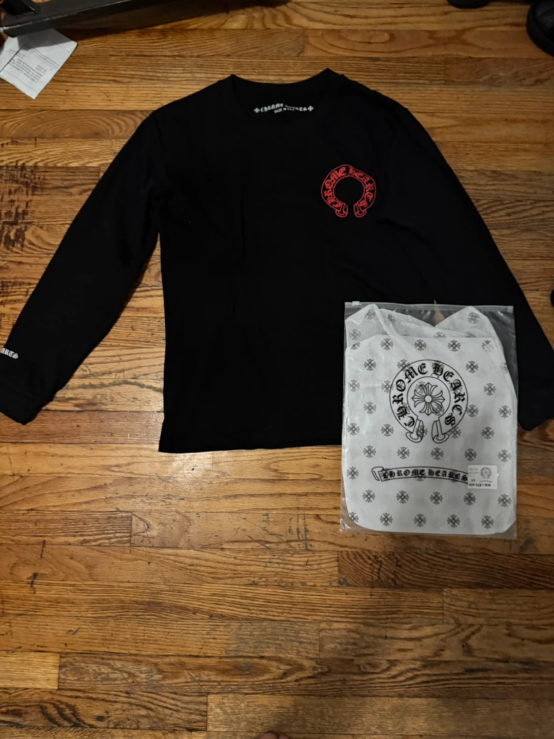 (RECIEPT)Chrome Hearts Black red Long Sleeve Shirt