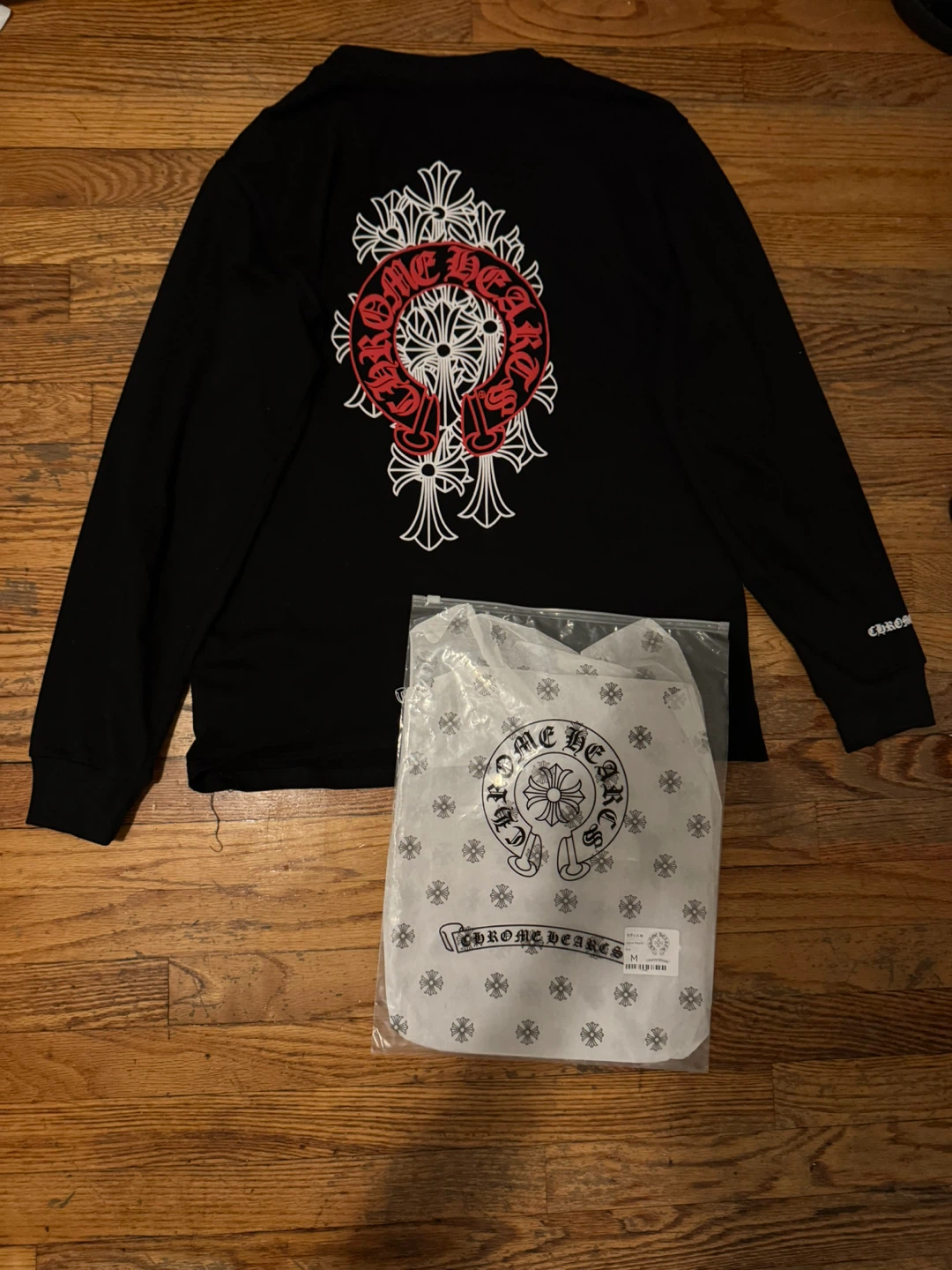 (RECIEPT)Chrome Hearts Black red Long Sleeve Shirt - photo 2