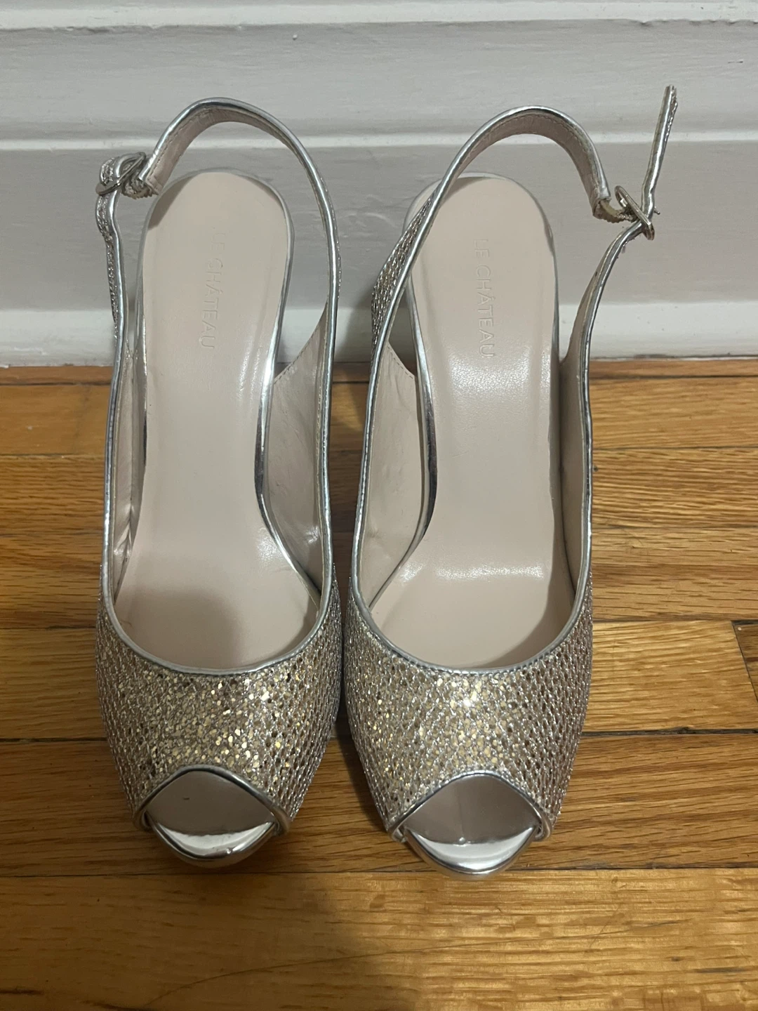 Le Chateau Silver Heels - Size 8