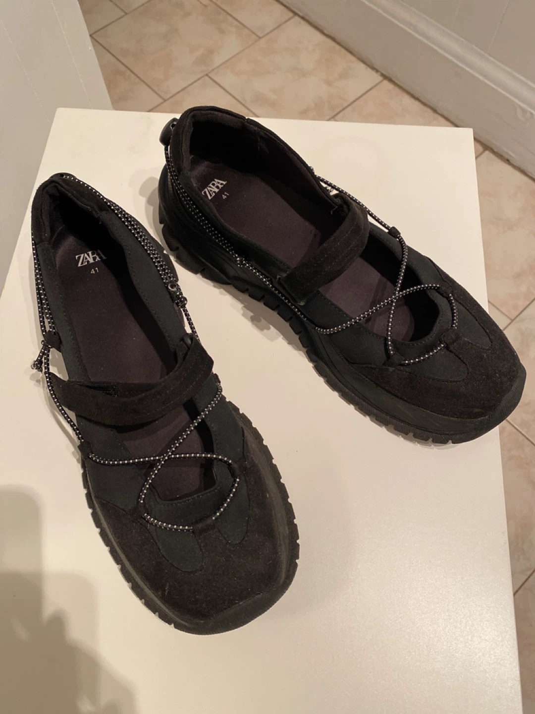 Zara Black Platform Mary Janes - Size 41