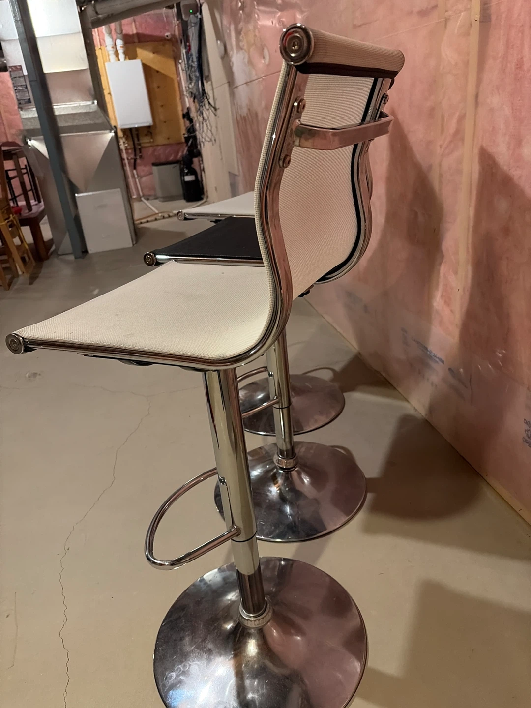 Set of 3 Bar Stools - Chrome Finish - photo 3