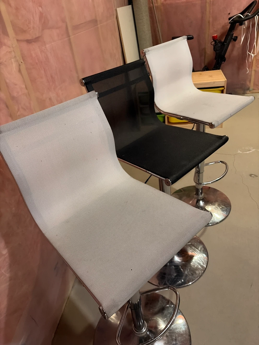 Set of 3 Bar Stools - Chrome Finish - photo 4