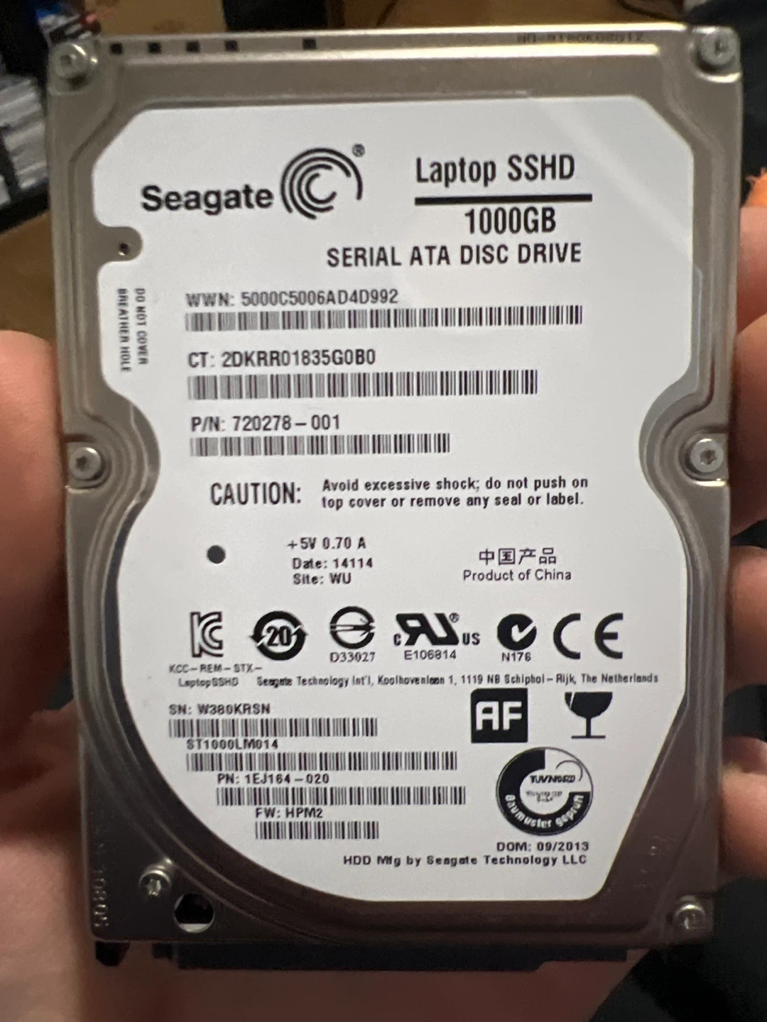 Seagate 1000Gb SSHD for laptops
