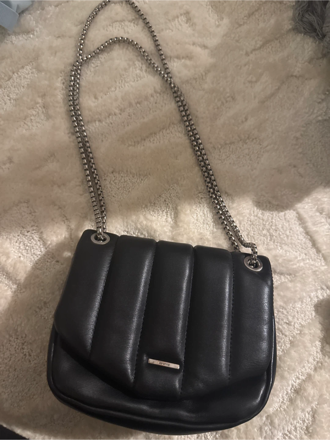 Mini Black Leather Shoulder Bag