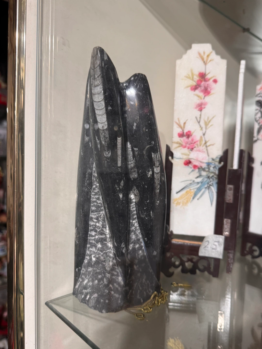 Black Fossil Stone Sculpture 🥕