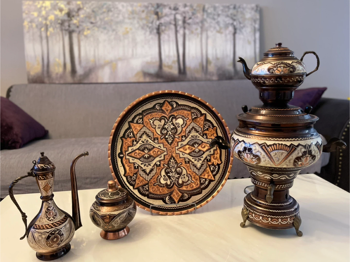Vintage Copper Tea Set