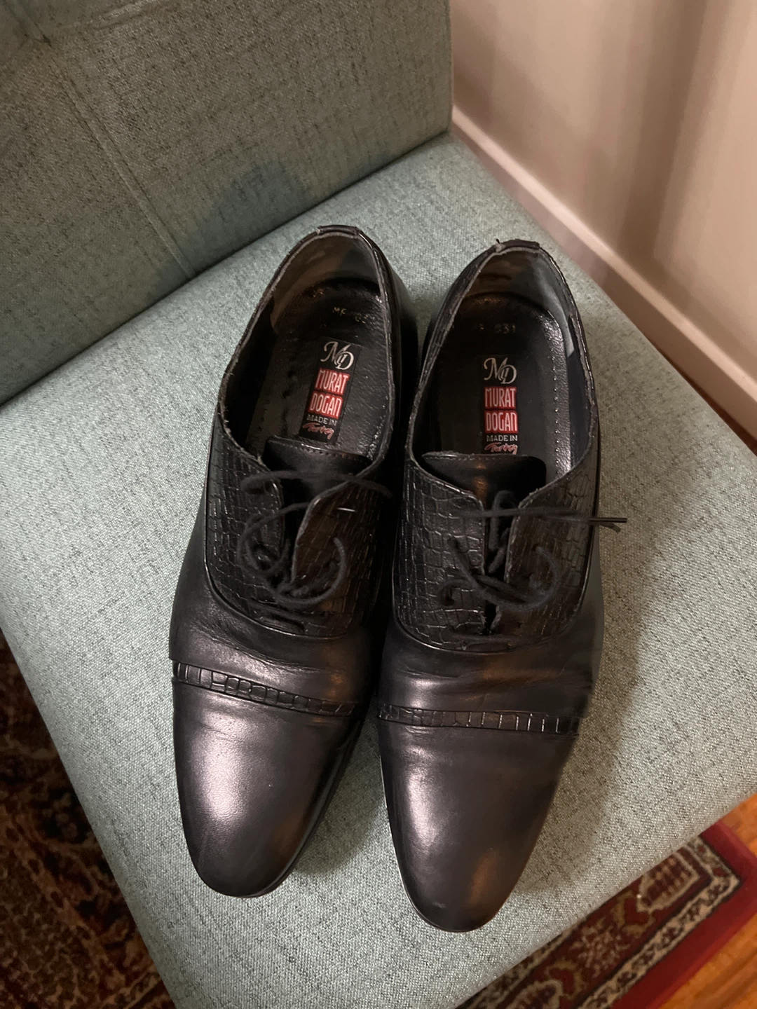 Murat Dogan Black Leather Dress Shoes - photo 3