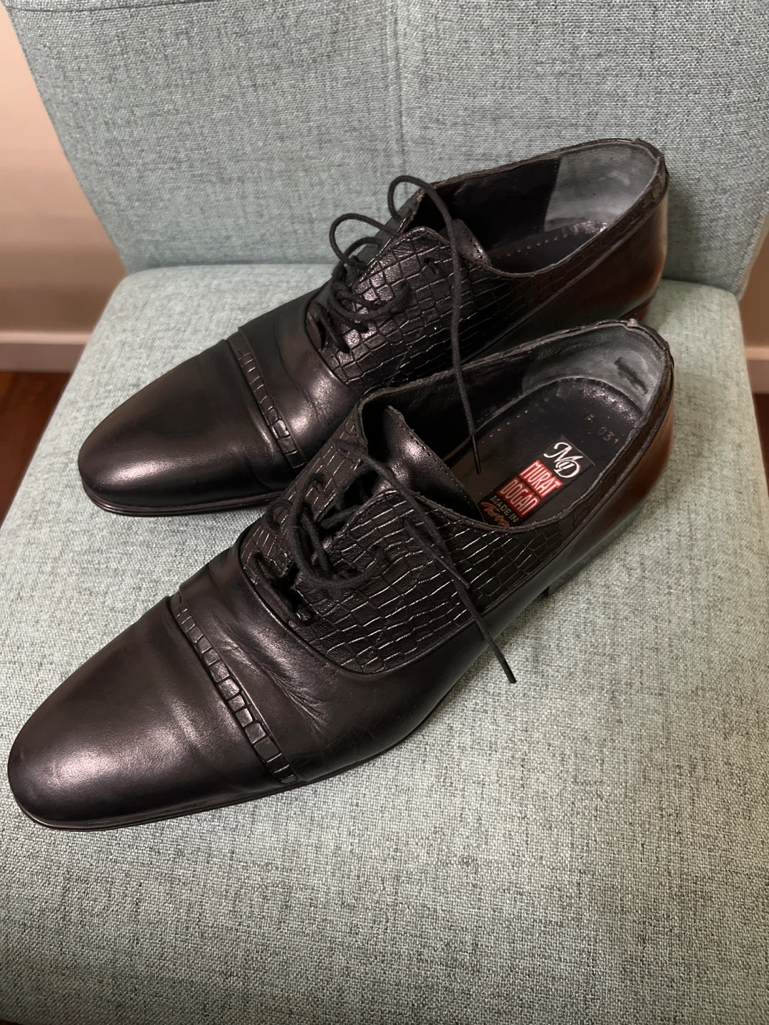 Murat Dogan Black Leather Dress Shoes