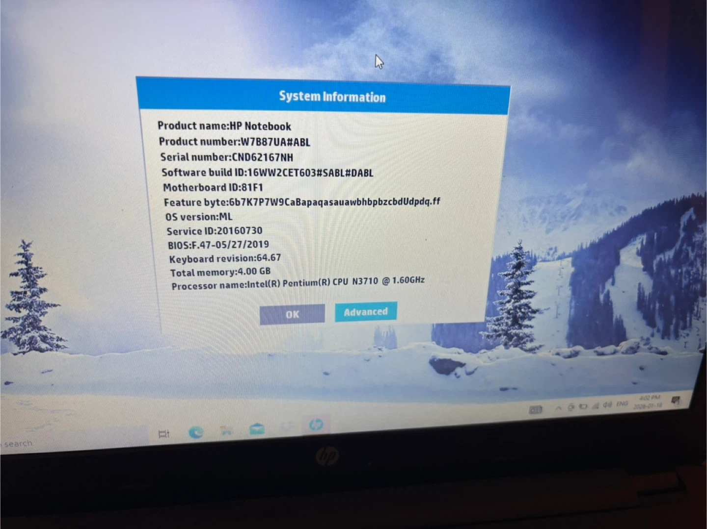 HP Notebook W7B87UA#ABL - 4GB RAM - photo 2