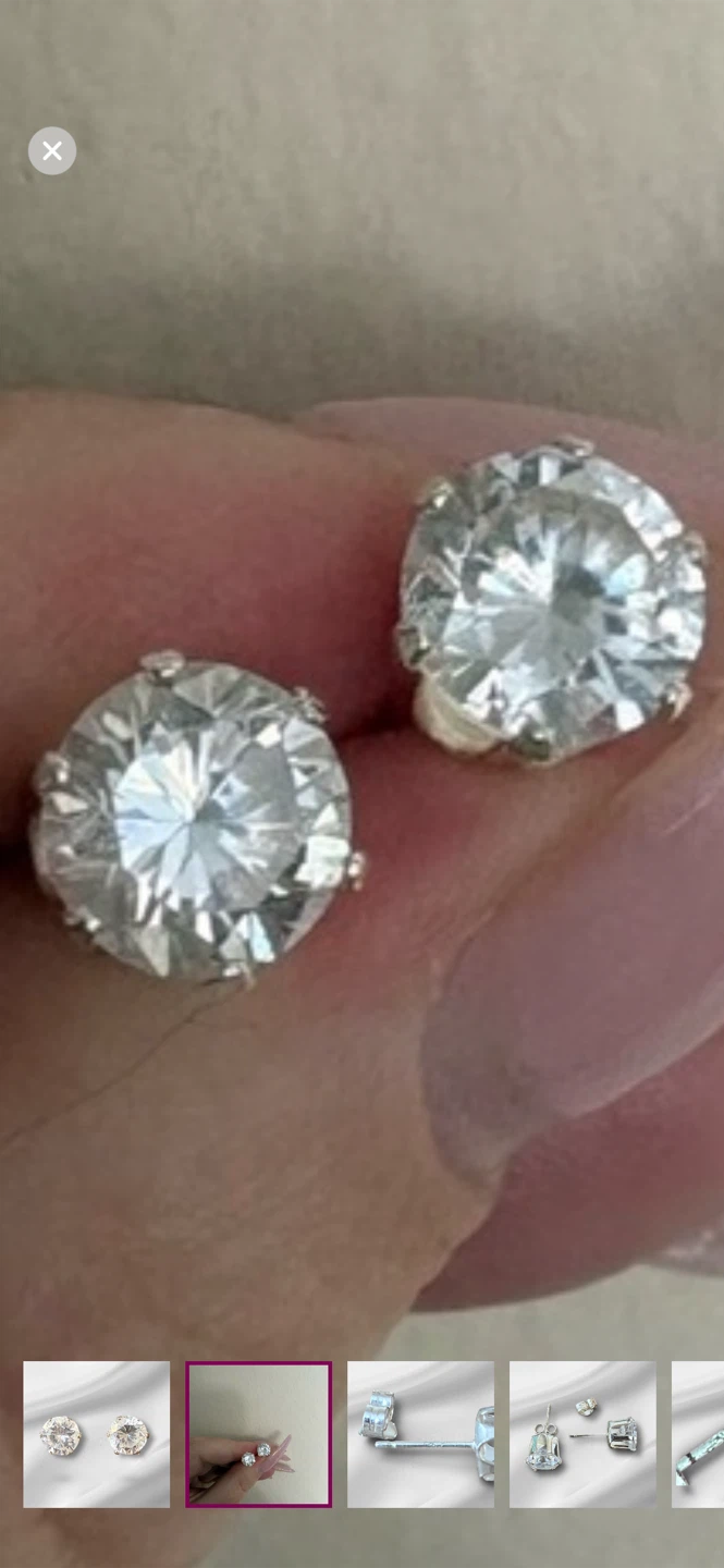 2CT Sterling Silver and CZ Earrings - photo 4