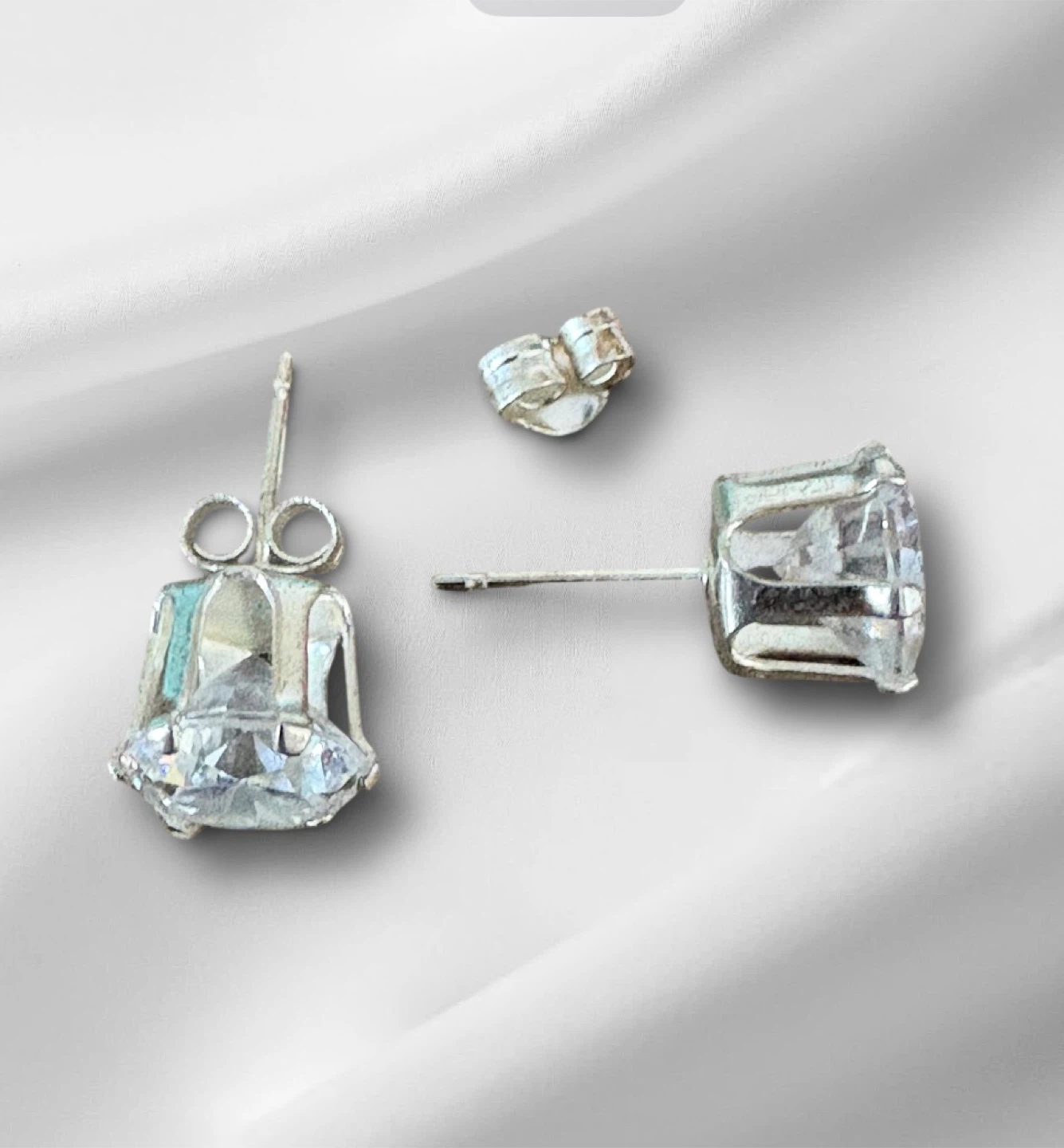 2CT Sterling Silver and CZ Earrings - photo 2