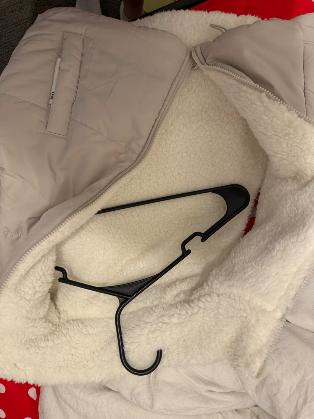 Puffer Vest - Beige, Sherpa Lined - photo 3