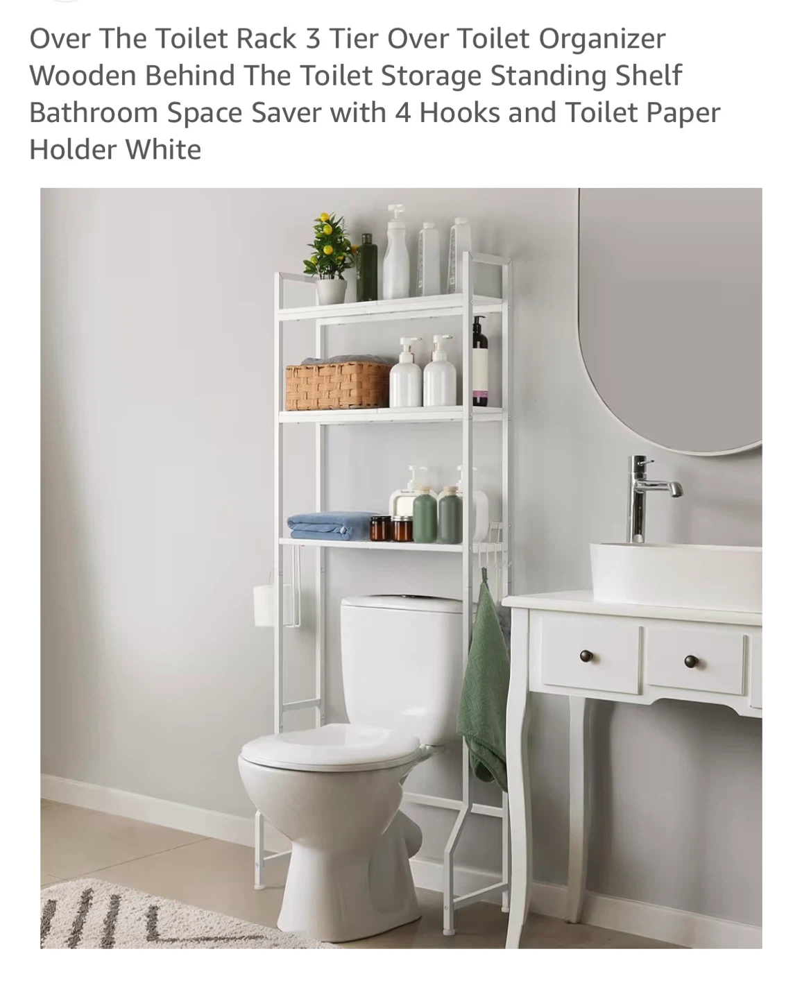 Over The Toilet Rack 3 Tier Organizer