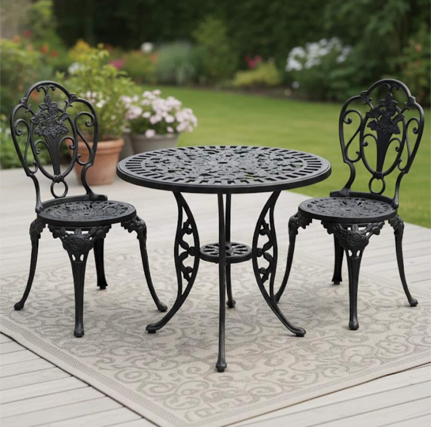 Cast Iron Outdoor Patio Set - Table and Chairs