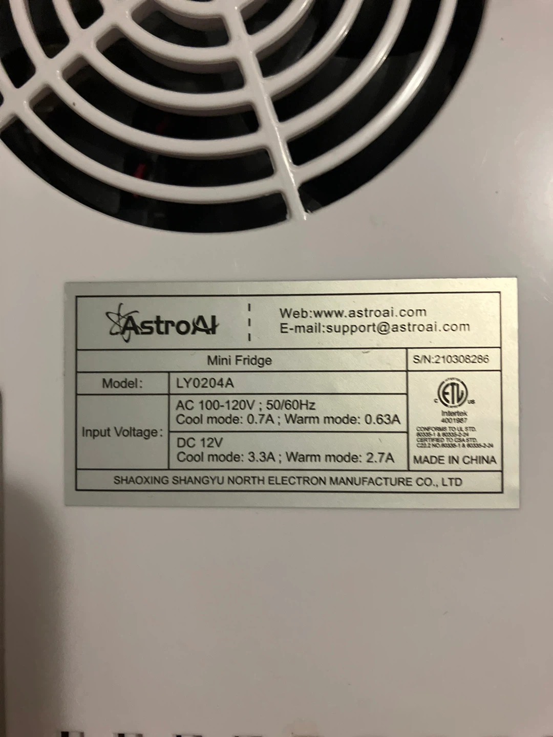 AstroAI Mini Fridge LY0204A - photo 5
