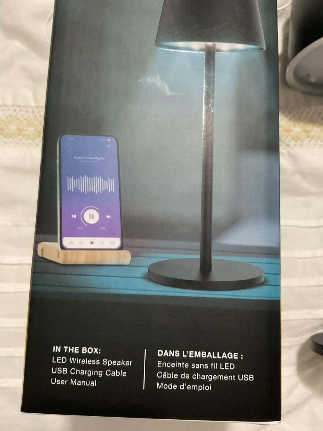 Brookstone LED Tabletop Lamp Wireless Speaker - photo 2