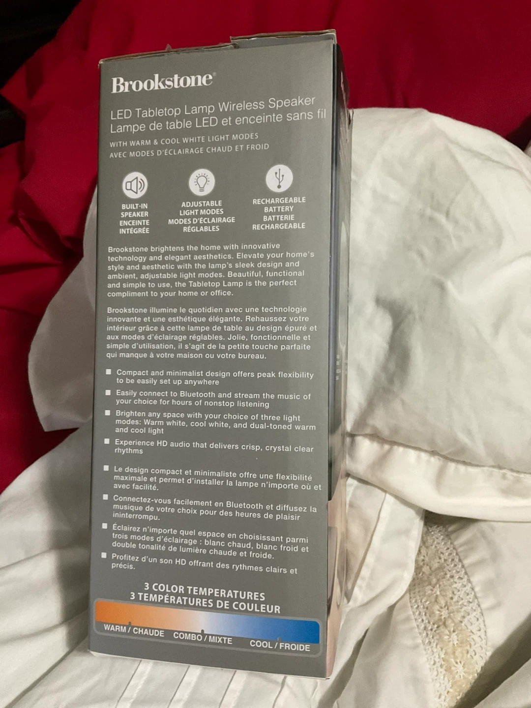 Brookstone LED Tabletop Lamp Wireless Speaker - photo 4