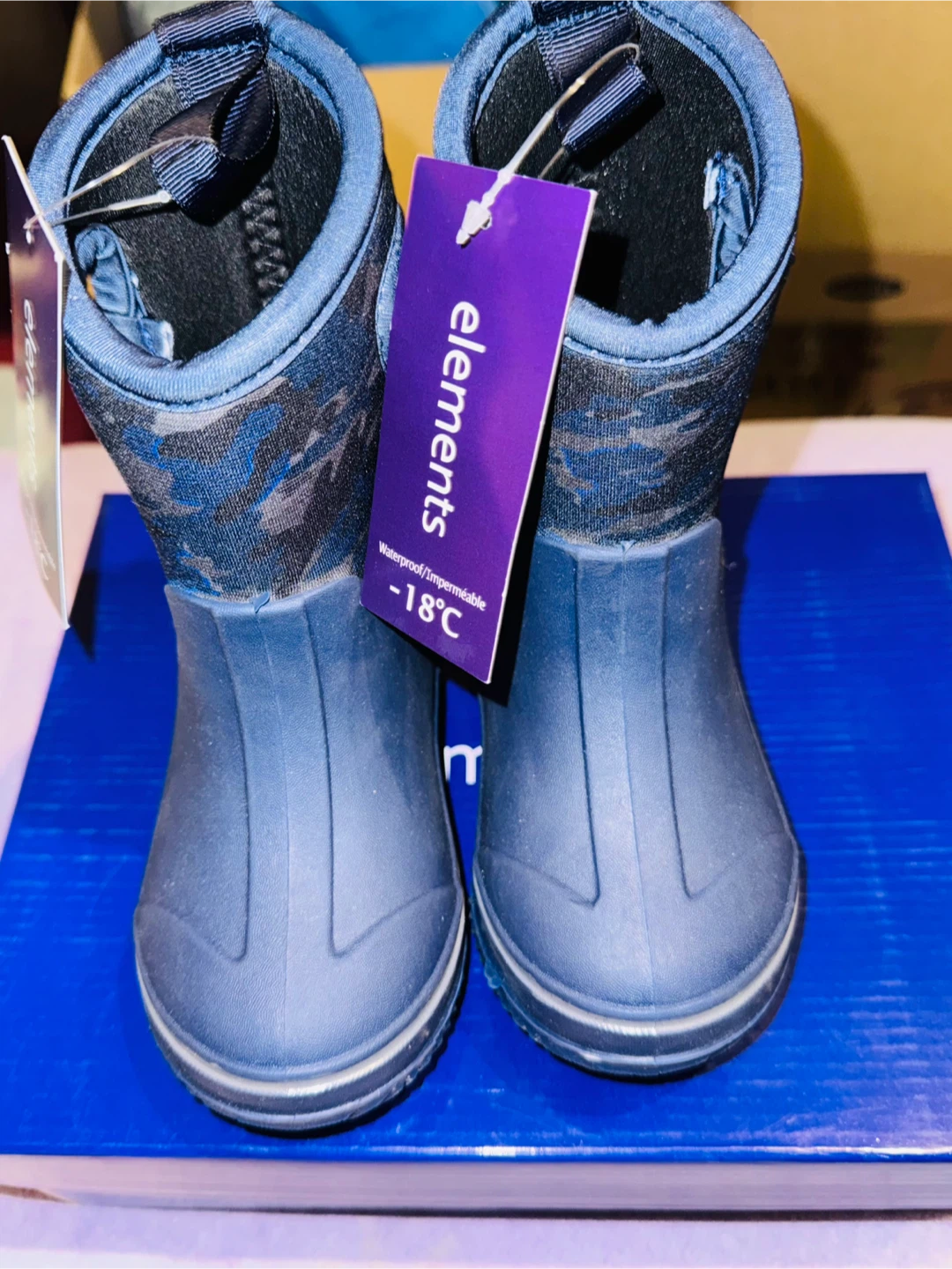 Elements Blue Waterproof Boots - Size 7
