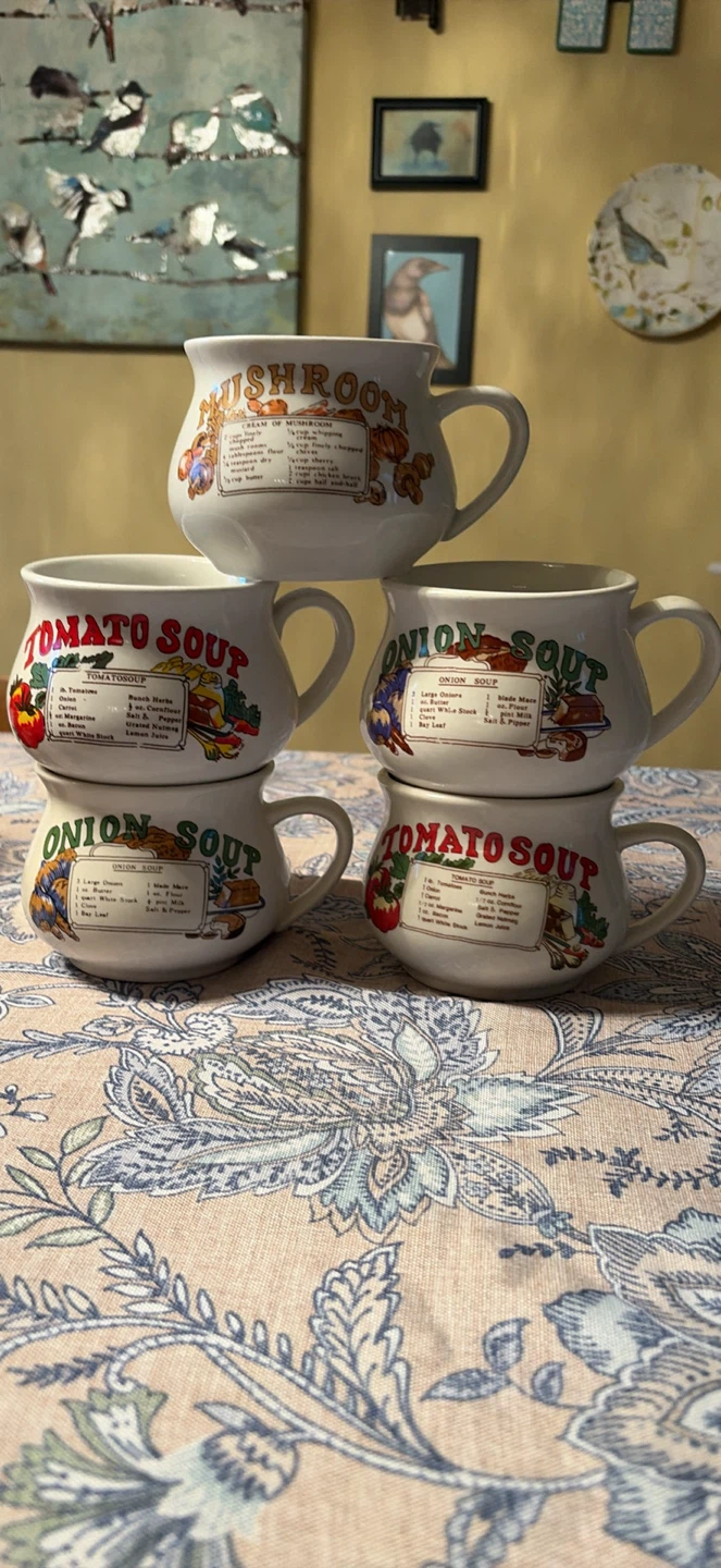 Vintage 1980’s recipe Soup Mugs (Set of 5) - photo 3
